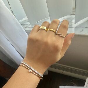 18k solid yellow gold crush inspired ring size 6